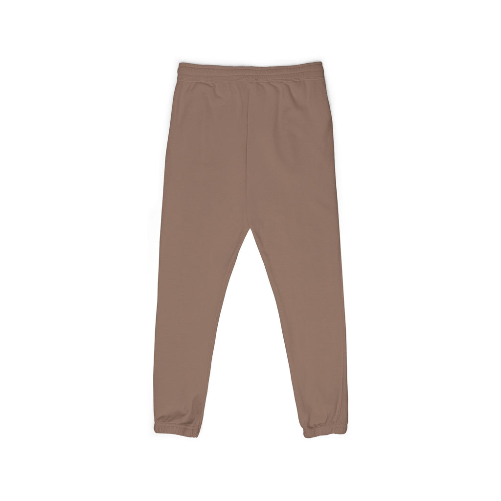 Cream Fleece Sweatpants with Brown Floral Mandala — Cozy Casual Lounge Pants