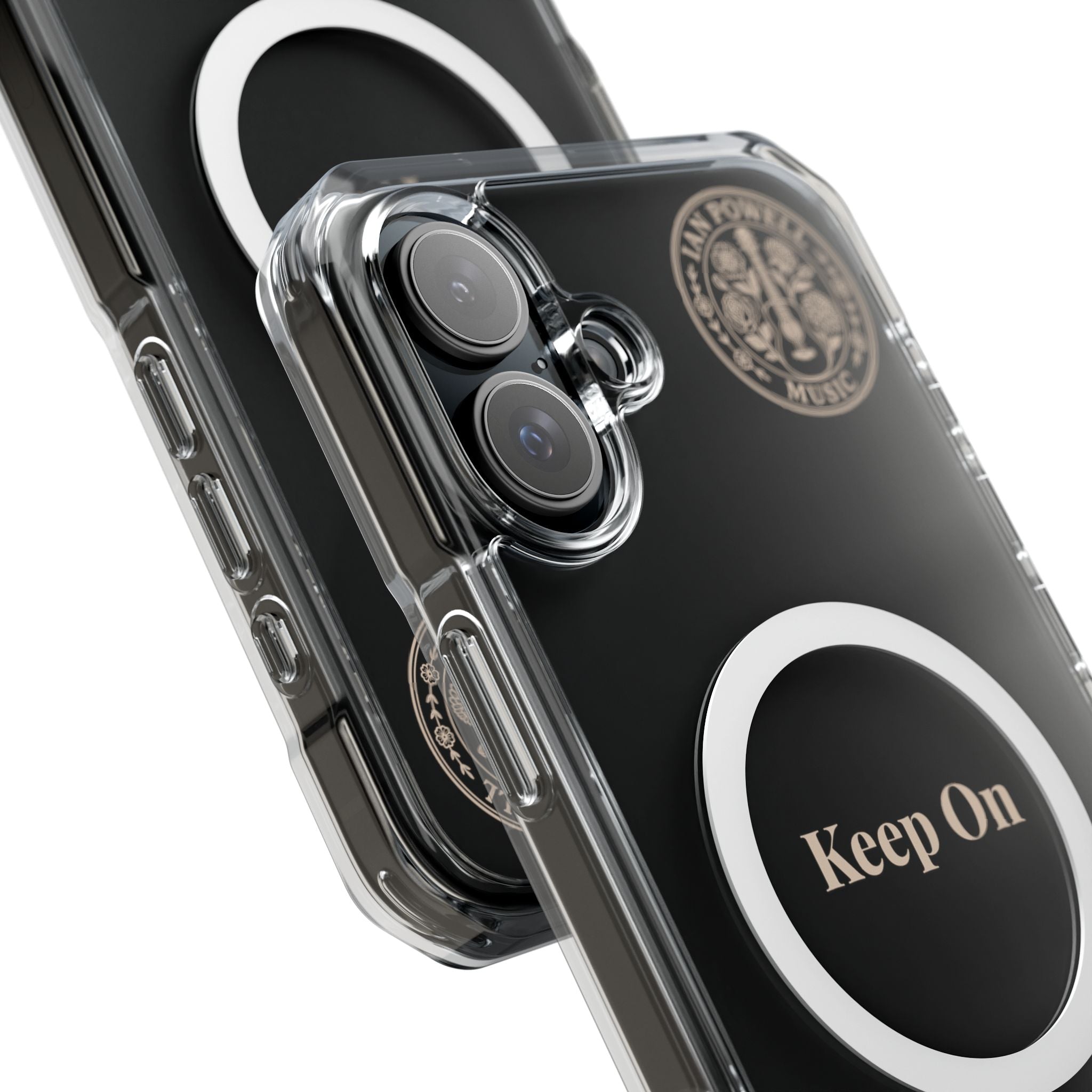 Clear Magnetic Phone Case — "Keep On" Floral Design