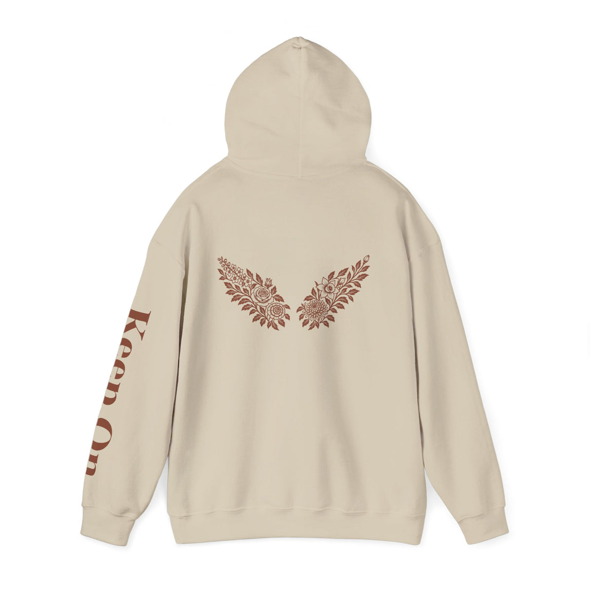 Music Logo Floral Hoodie — "Keep On" Graphic Pullover