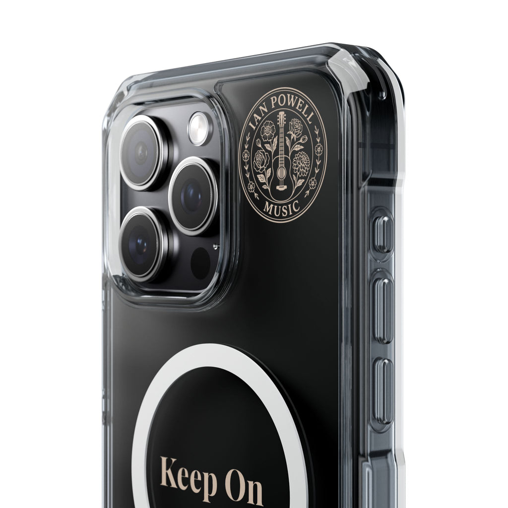 Clear Magnetic Phone Case — "Keep On" Floral Design