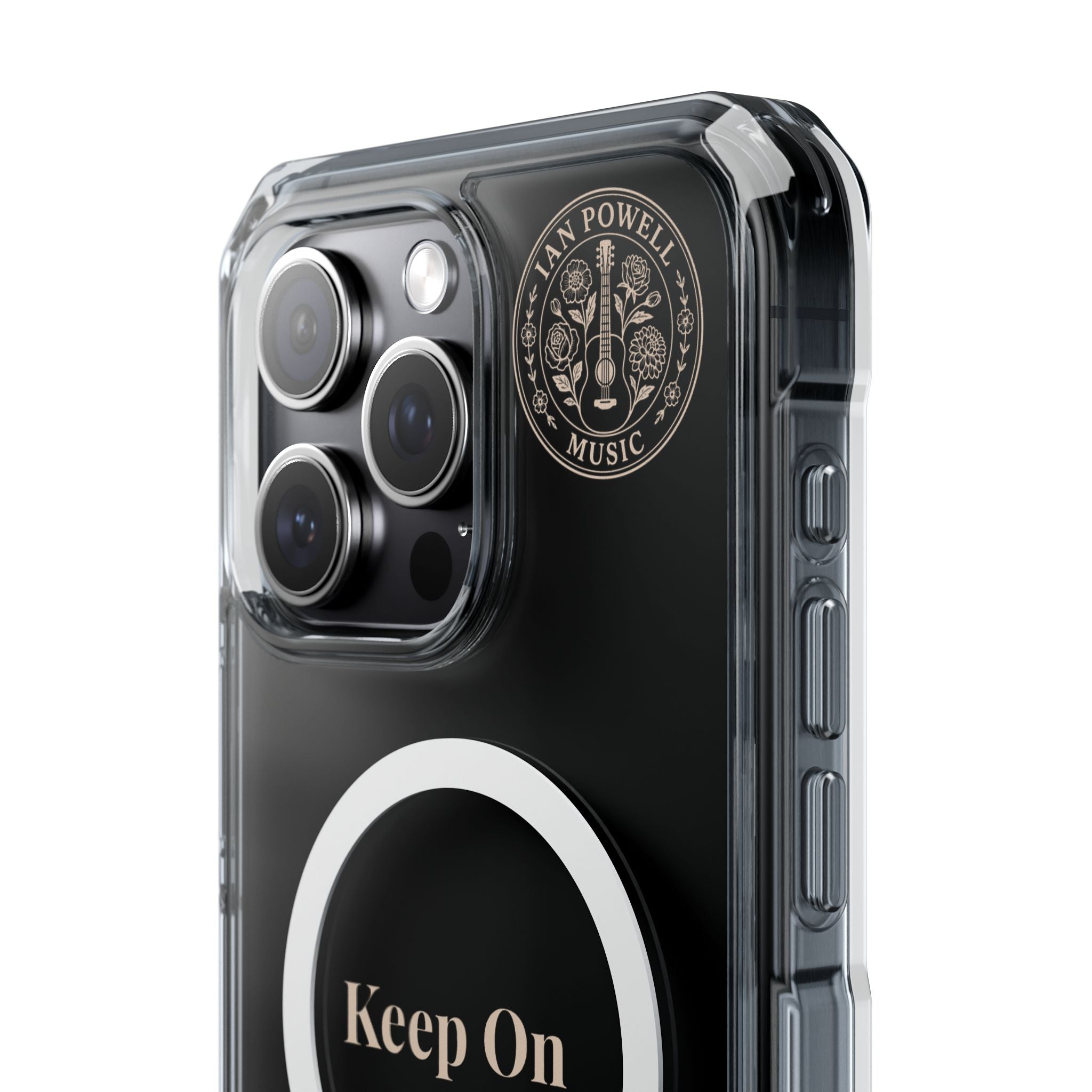 Clear Magnetic Phone Case — "Keep On" Floral Design