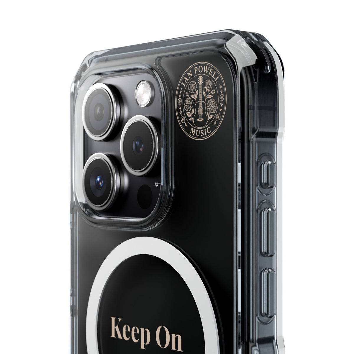 Clear Magnetic Phone Case — "Keep On" Floral Design