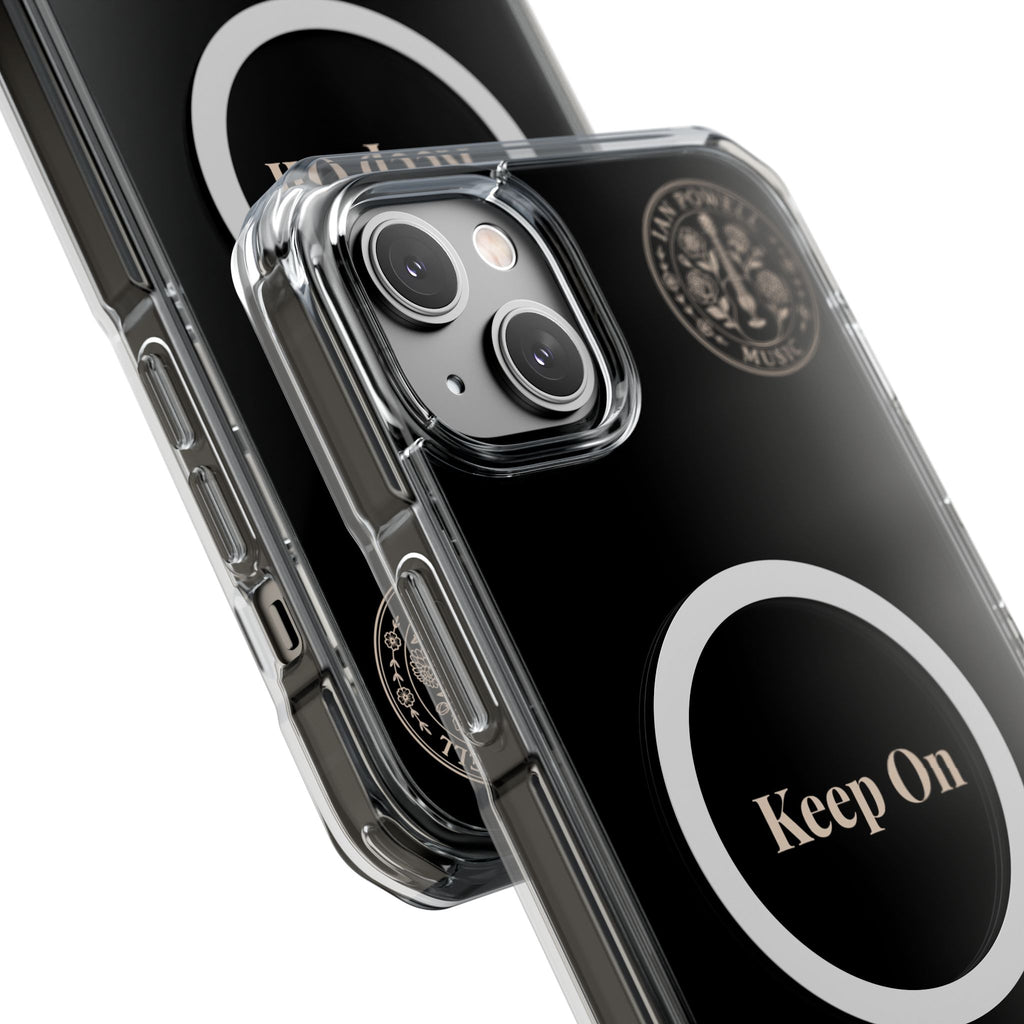 Clear Magnetic Phone Case — "Keep On" Floral Design