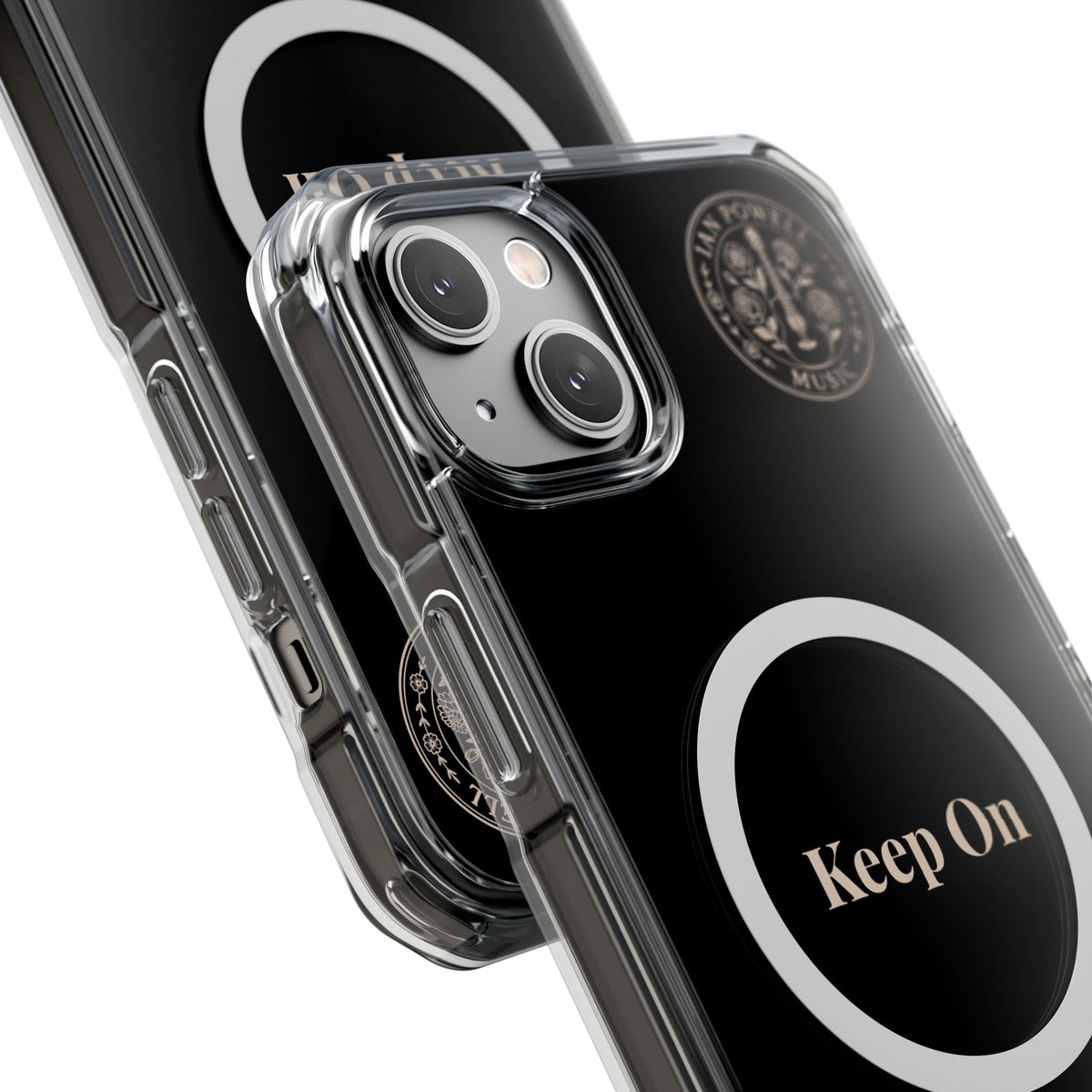 Clear Magnetic Phone Case — "Keep On" Floral Design