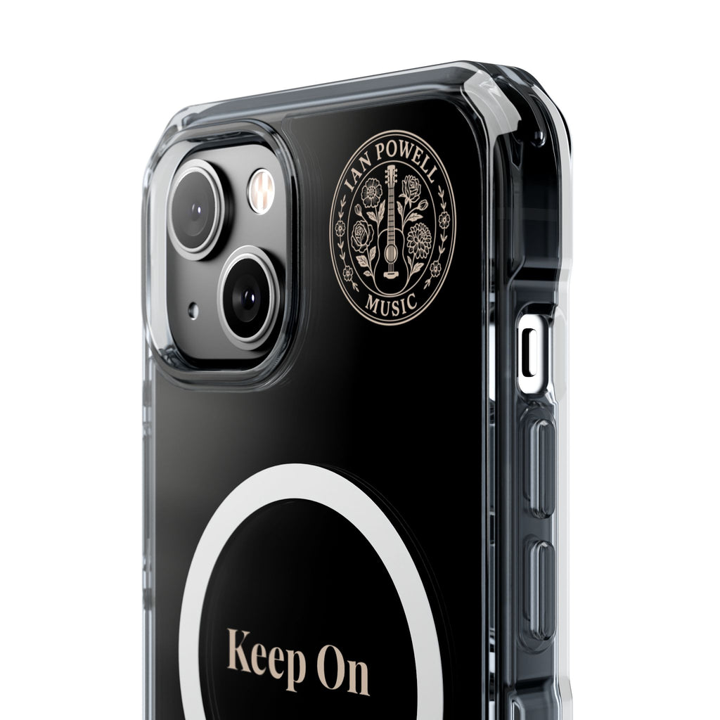 Clear Magnetic Phone Case — "Keep On" Floral Design