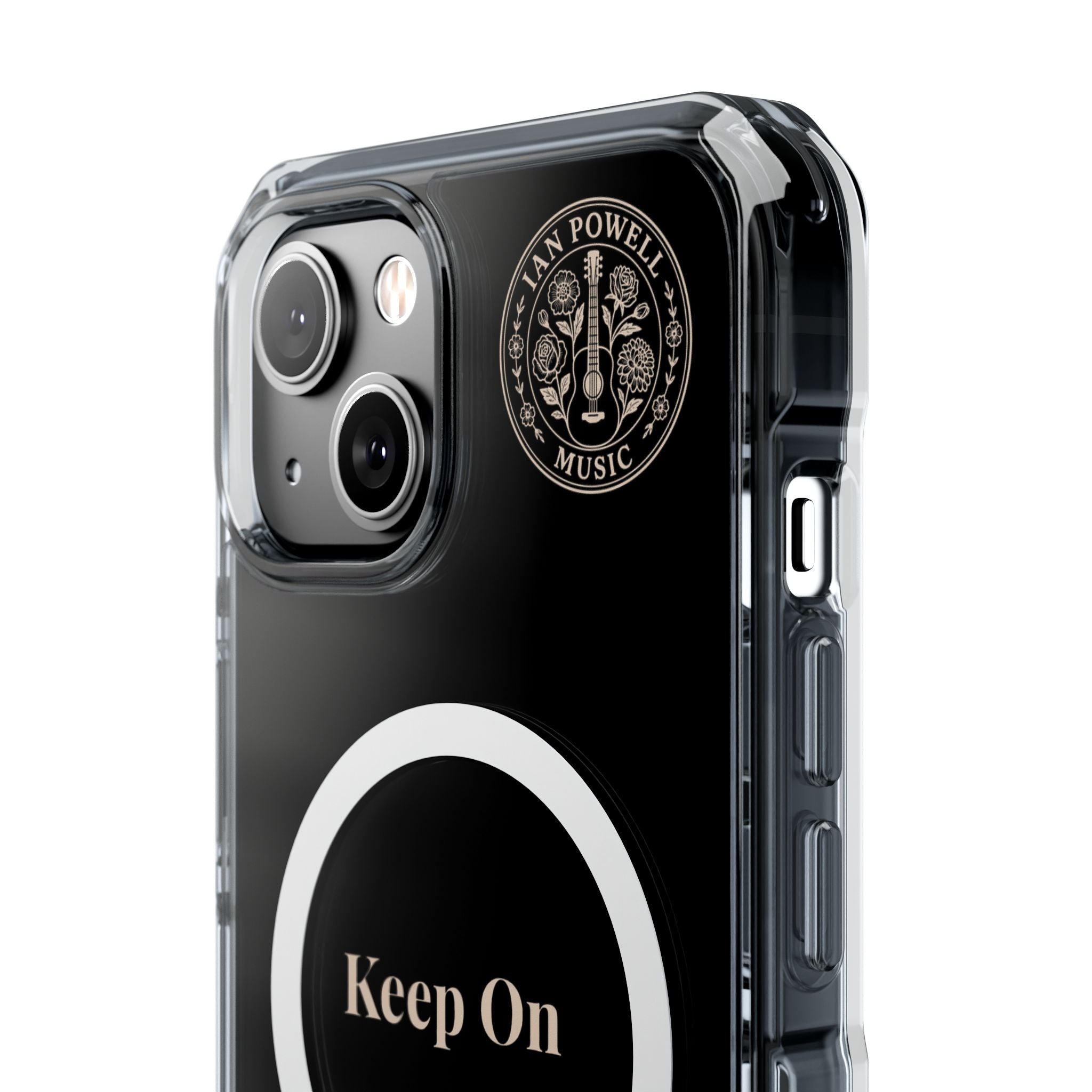 Clear Magnetic Phone Case — "Keep On" Floral Design