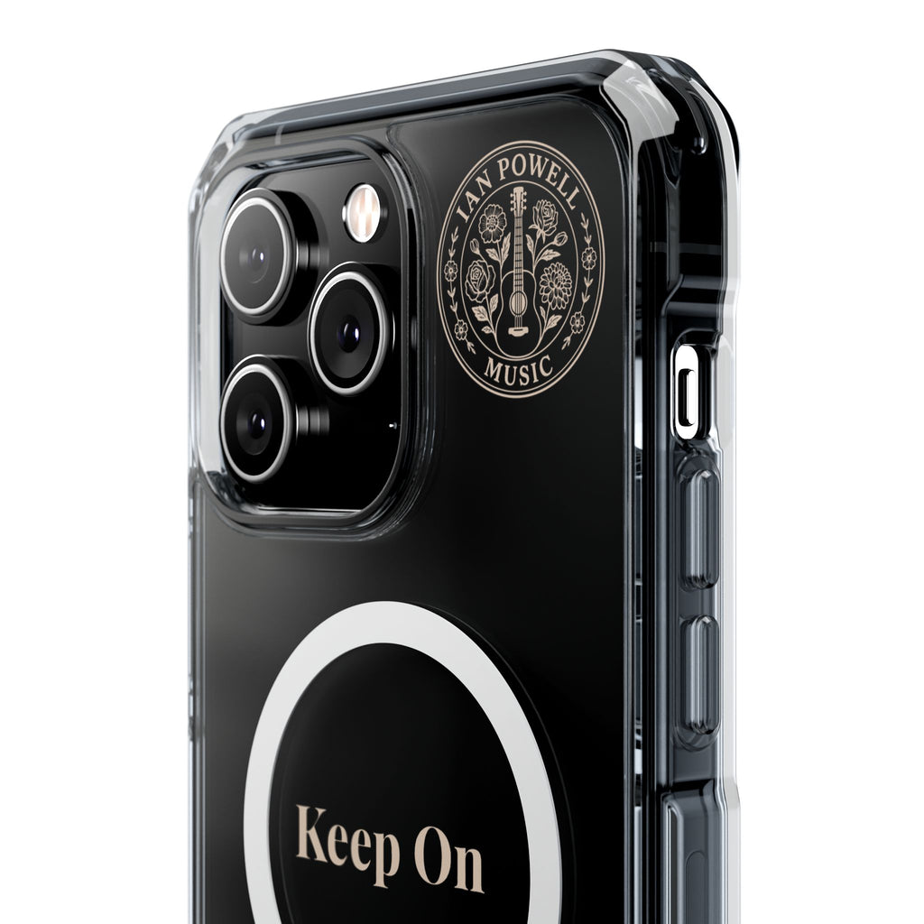 Clear Magnetic Phone Case — "Keep On" Floral Design
