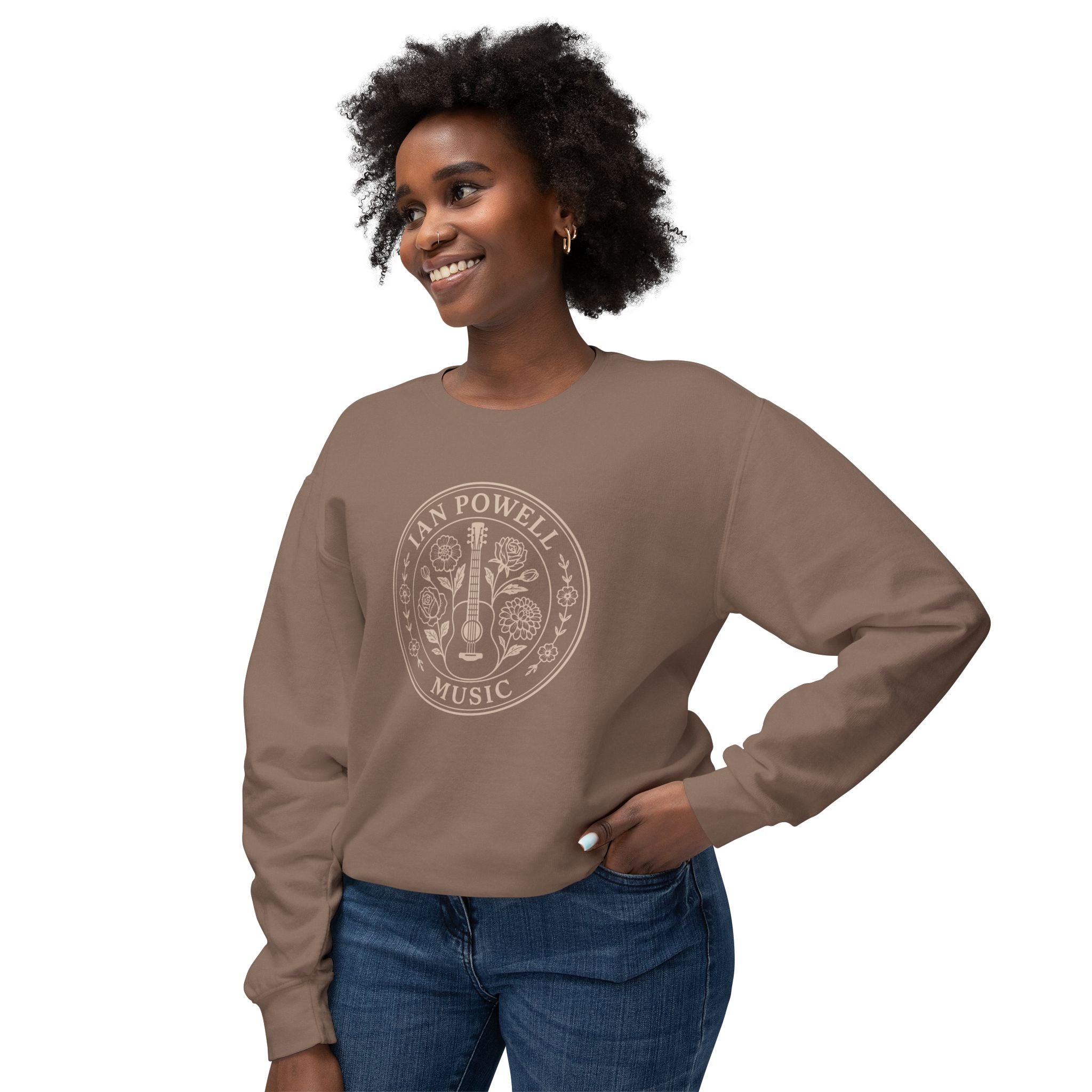 Music Floral Crewneck Sweatshirt — "Ian Powell Music" Logo