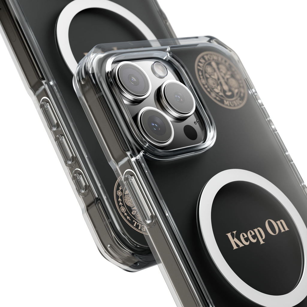 Clear Magnetic Phone Case — "Keep On" Floral Design
