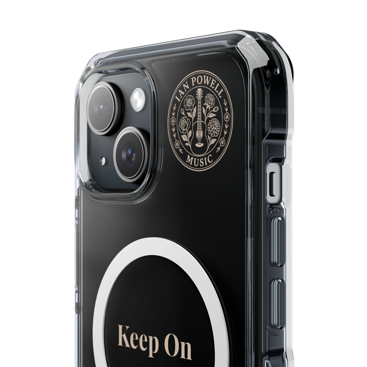 Clear Magnetic Phone Case — "Keep On" Floral Design