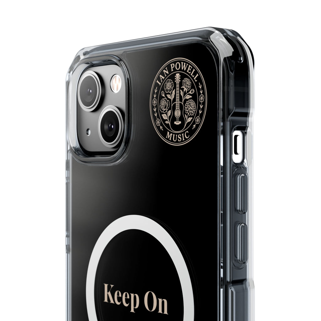 Clear Magnetic Phone Case — "Keep On" Floral Design
