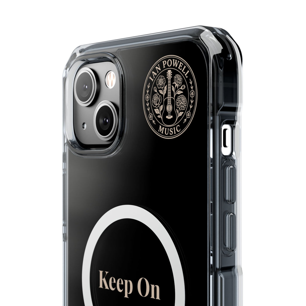 Clear Magnetic Phone Case — "Keep On" Floral Design