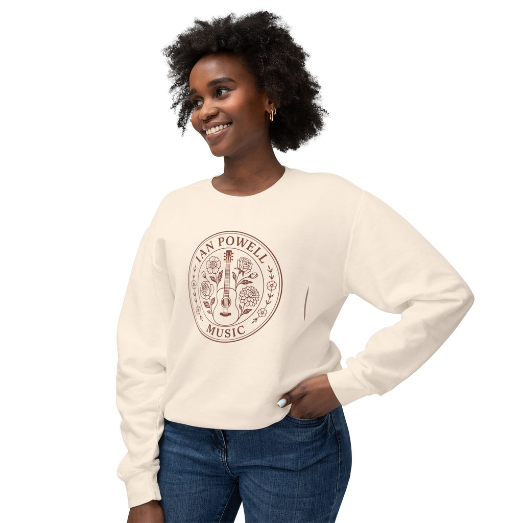Music Floral Crewneck Sweatshirt — "Ian Powell Music" Logo