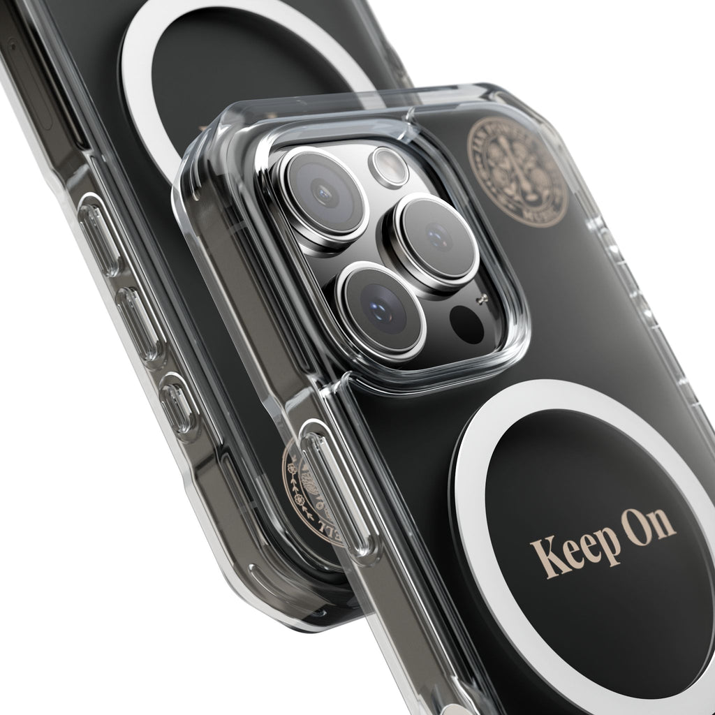 Clear Magnetic Phone Case — "Keep On" Floral Design