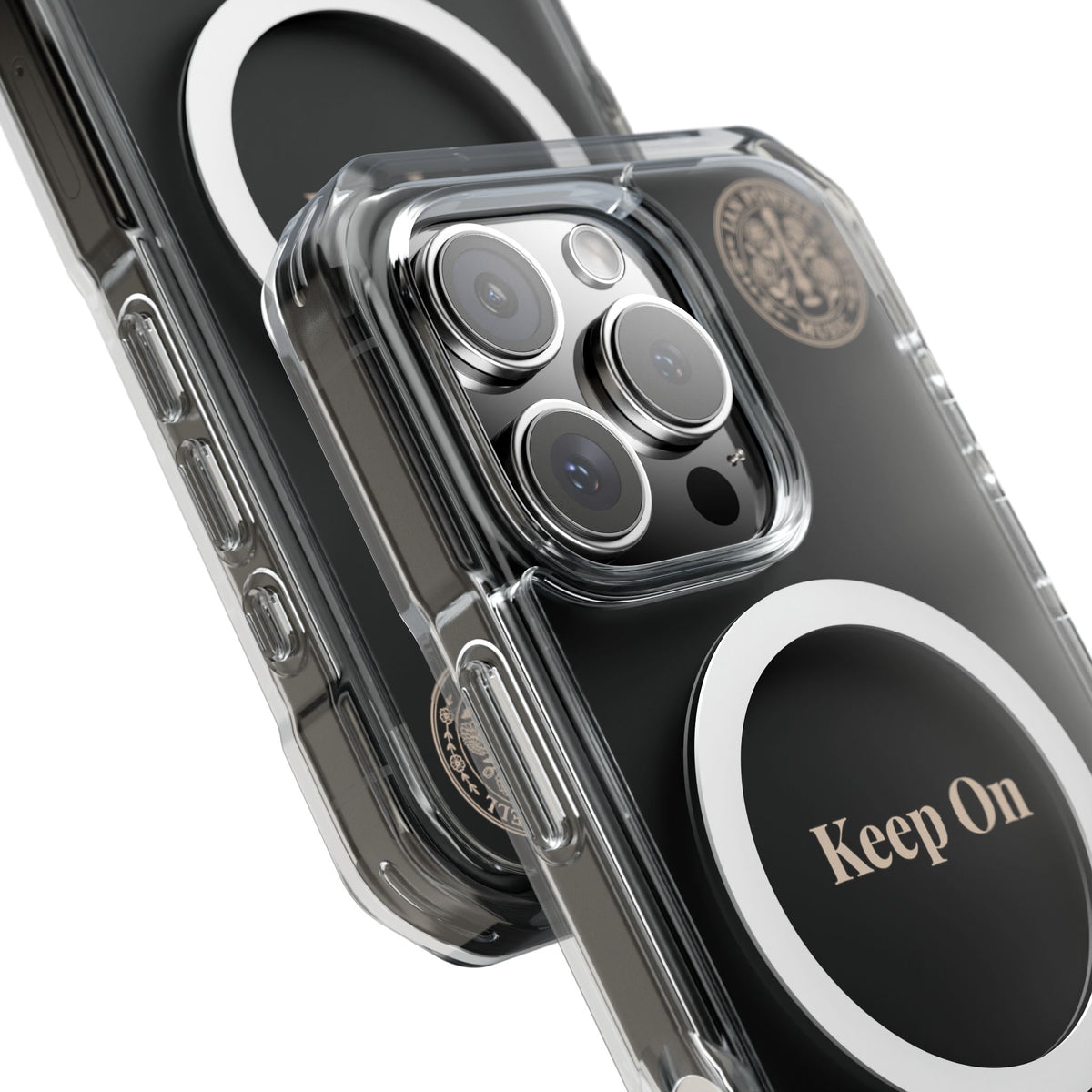 Clear Magnetic Phone Case — "Keep On" Floral Design