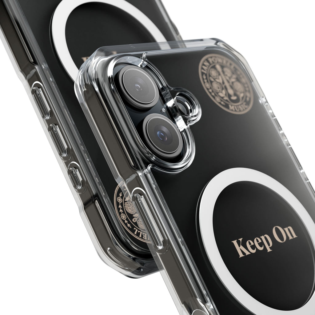 Clear Magnetic Phone Case — "Keep On" Floral Design