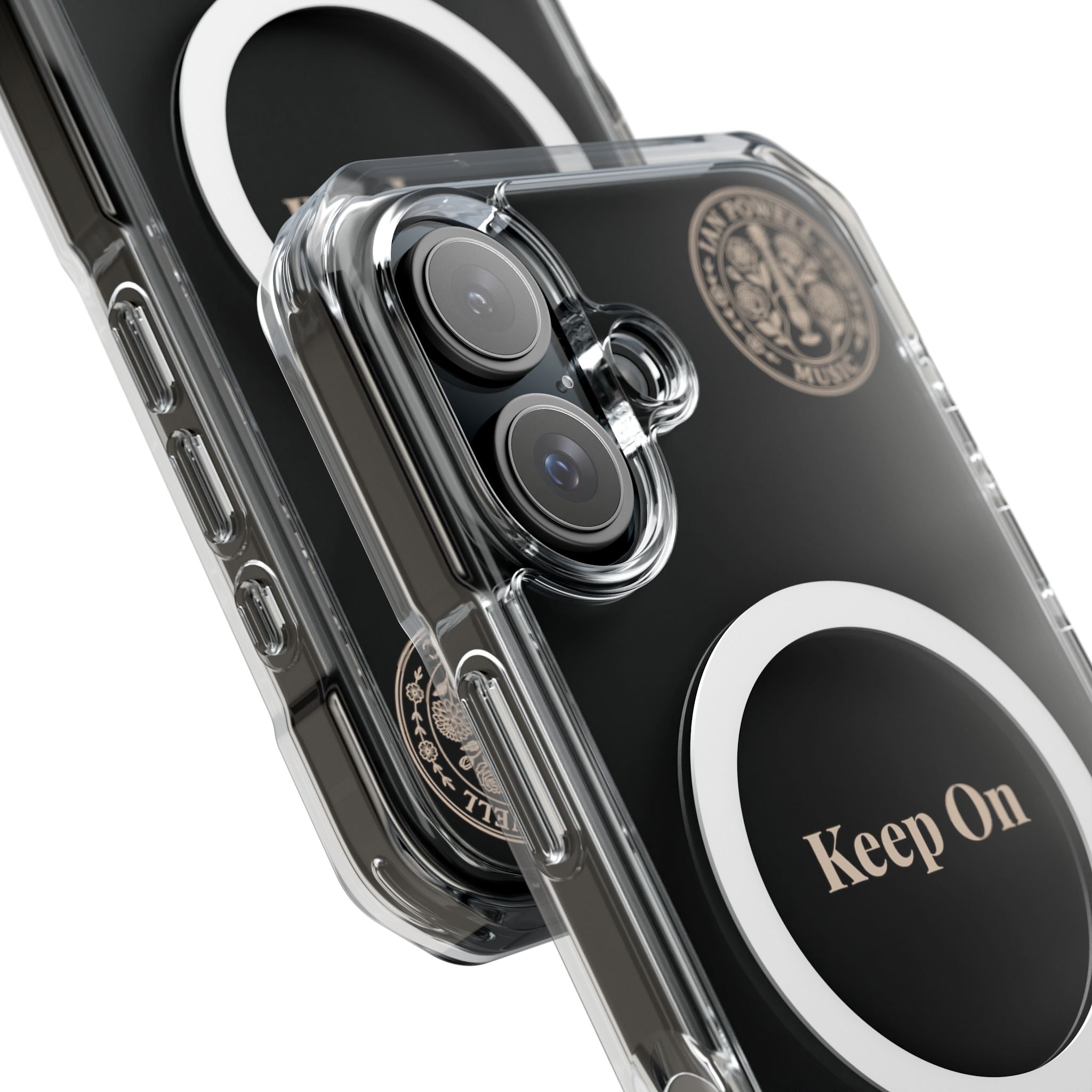 Clear Magnetic Phone Case — "Keep On" Floral Design