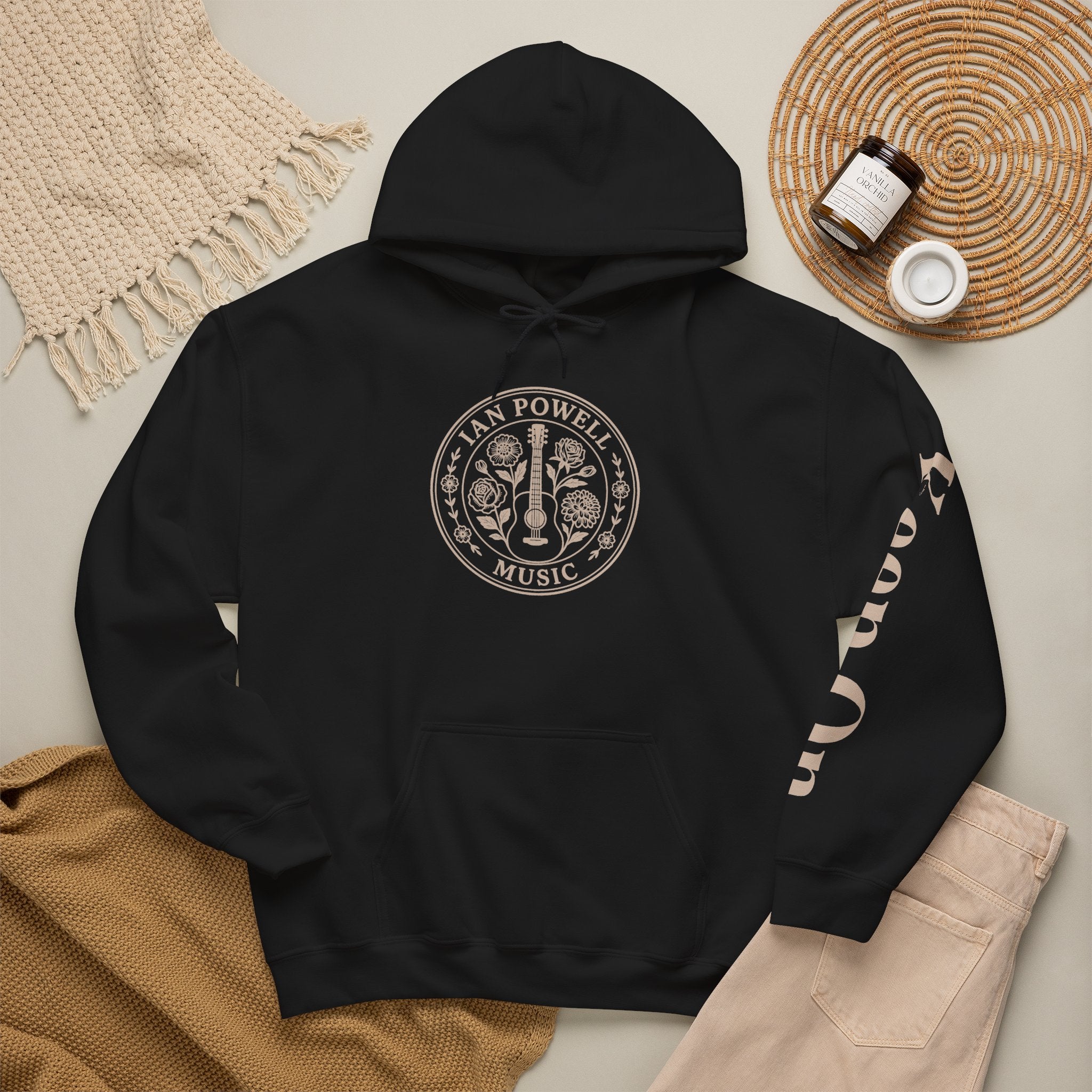 Music Logo Floral Hoodie — "Keep On" Graphic Pullover