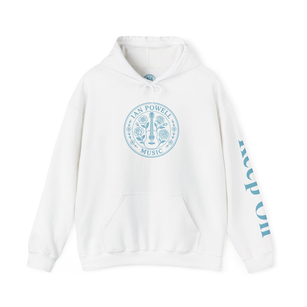 Music Logo Floral Hoodie — "Keep On" Graphic Pullover