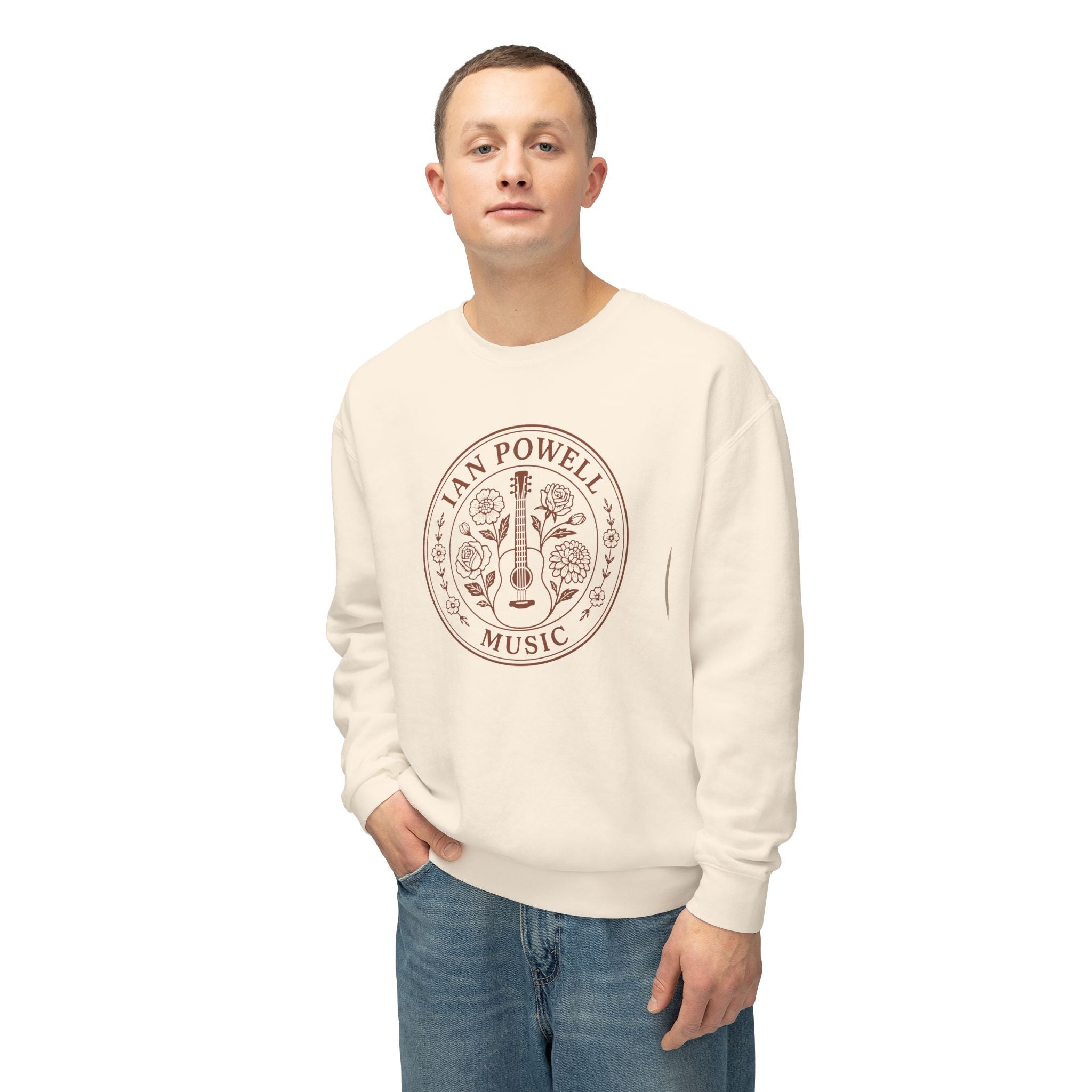 Music Floral Crewneck Sweatshirt — "Ian Powell Music" Logo