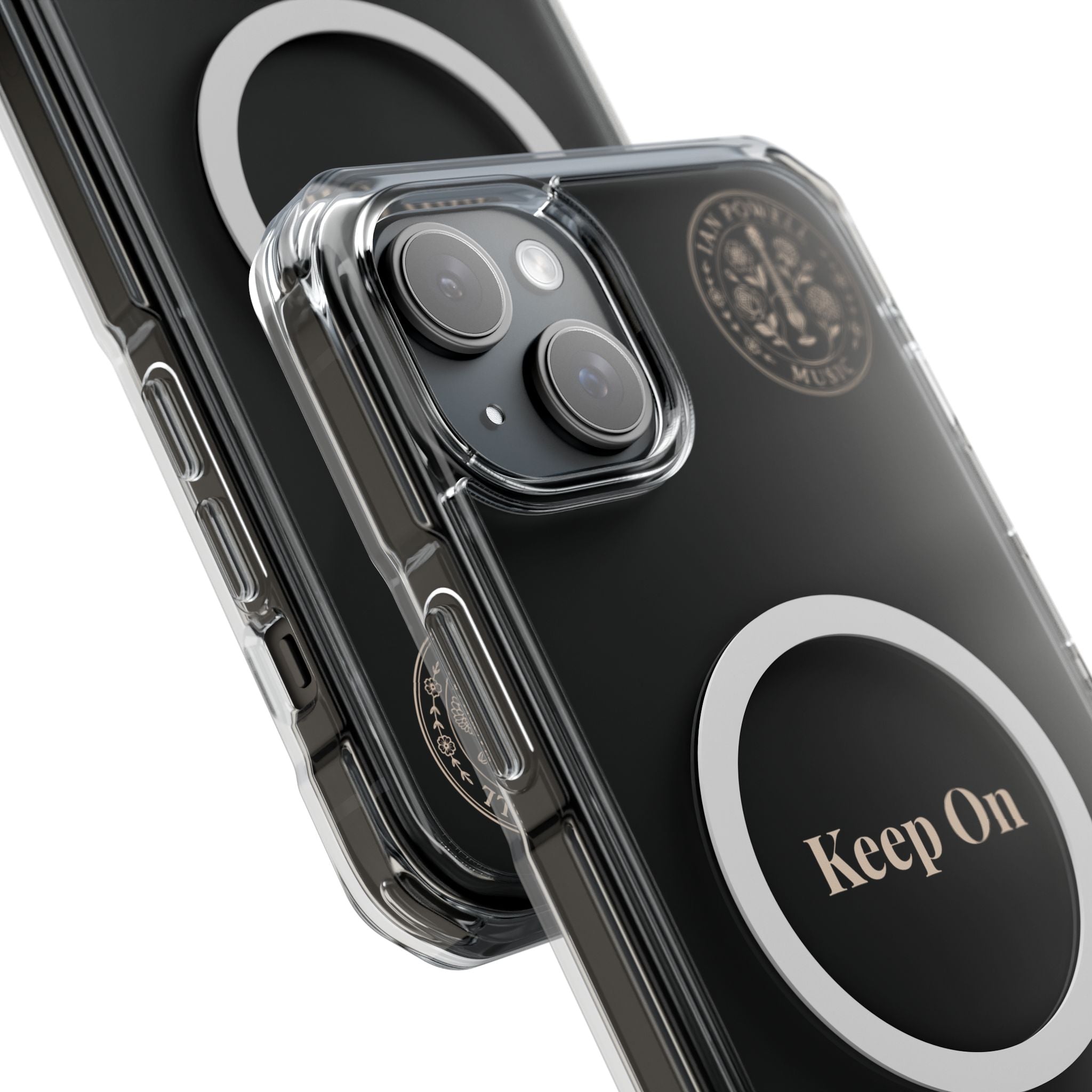 Clear Magnetic Phone Case — "Keep On" Floral Design