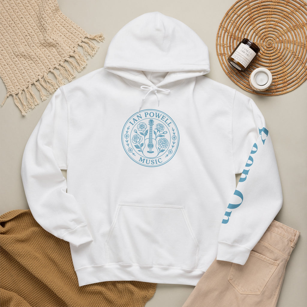 Music Logo Floral Hoodie — "Keep On" Graphic Pullover