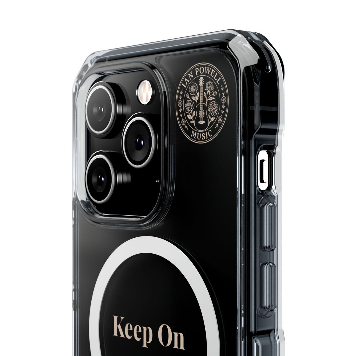 Clear Magnetic Phone Case — "Keep On" Floral Design