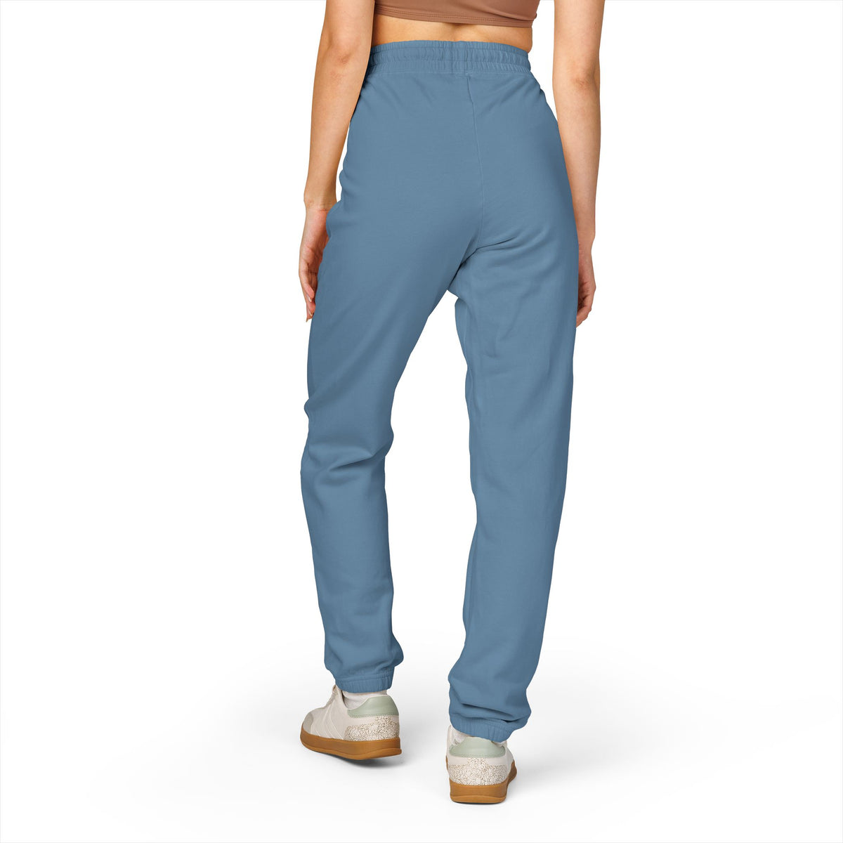 Cream Fleece Sweatpants with Brown Floral Mandala — Cozy Casual Lounge Pants