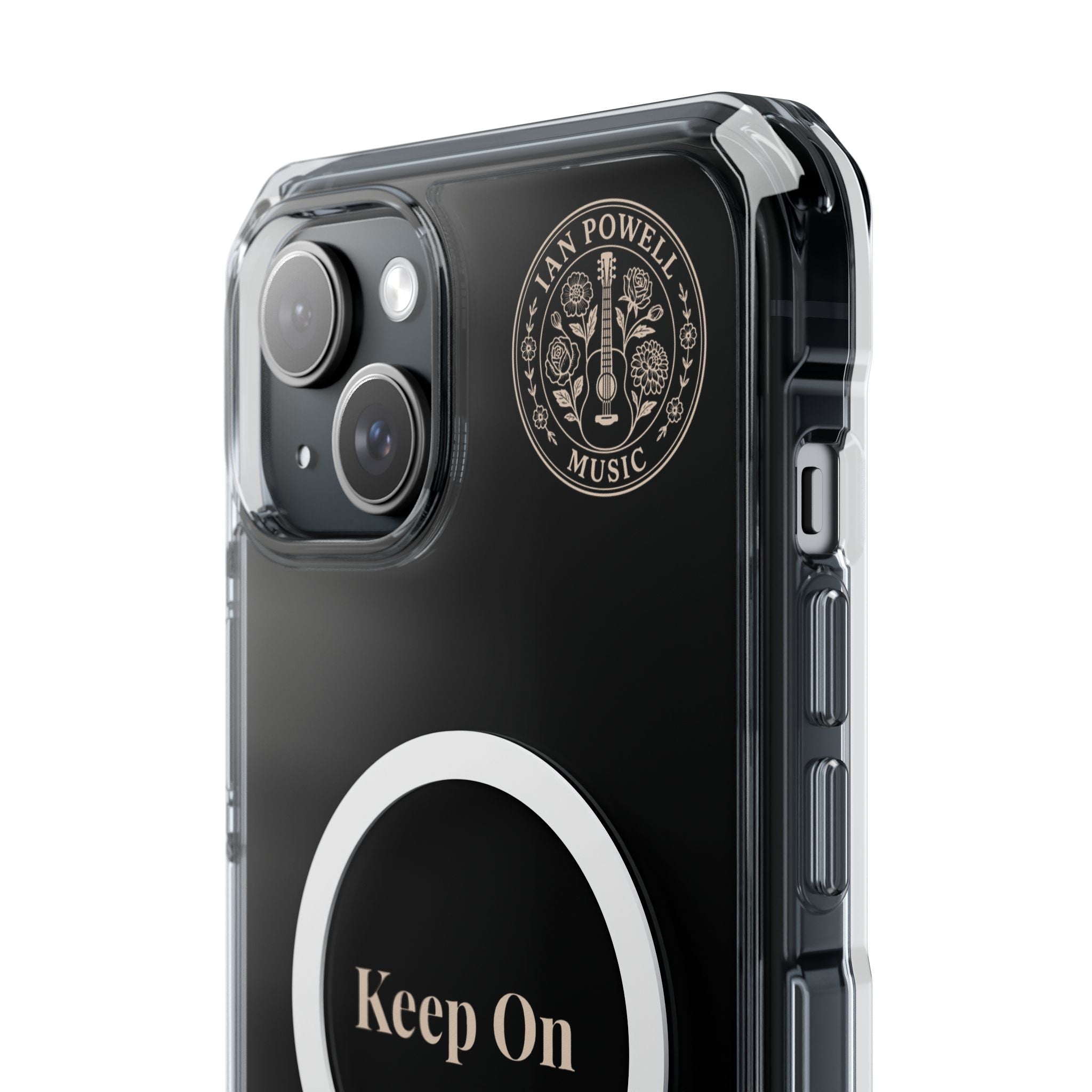 Clear Magnetic Phone Case — "Keep On" Floral Design