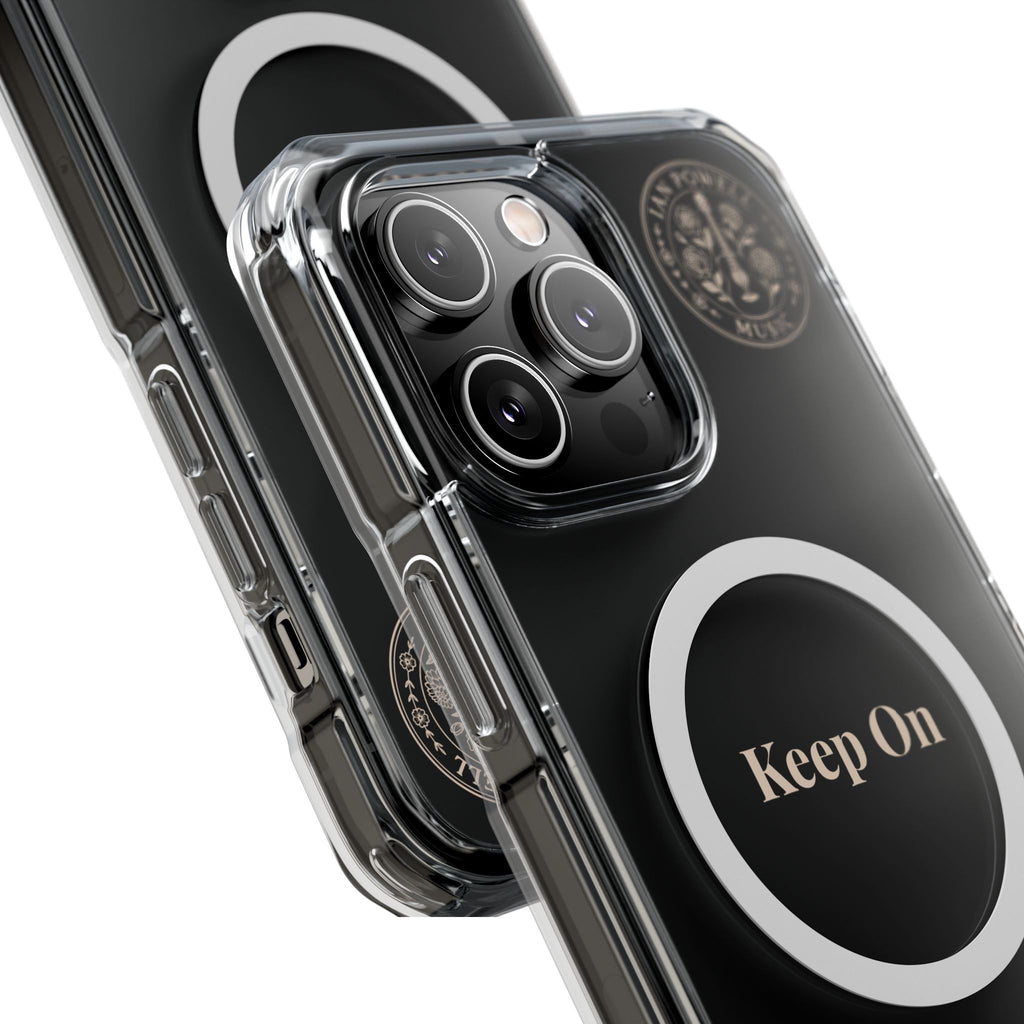Clear Magnetic Phone Case — "Keep On" Floral Design