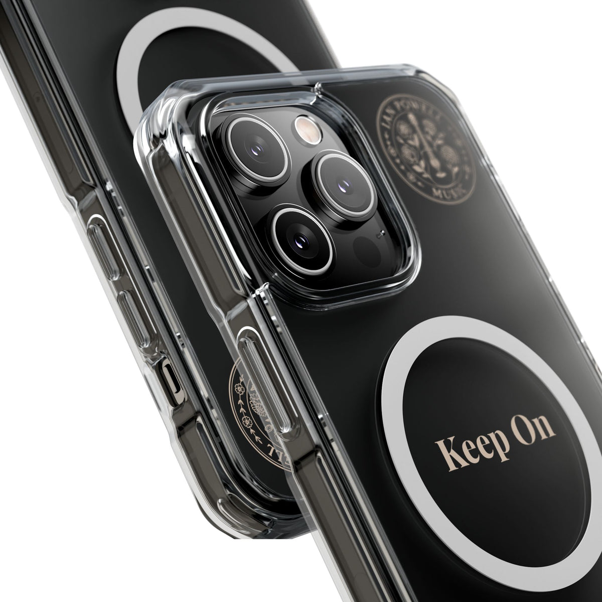 Clear Magnetic Phone Case — "Keep On" Floral Design