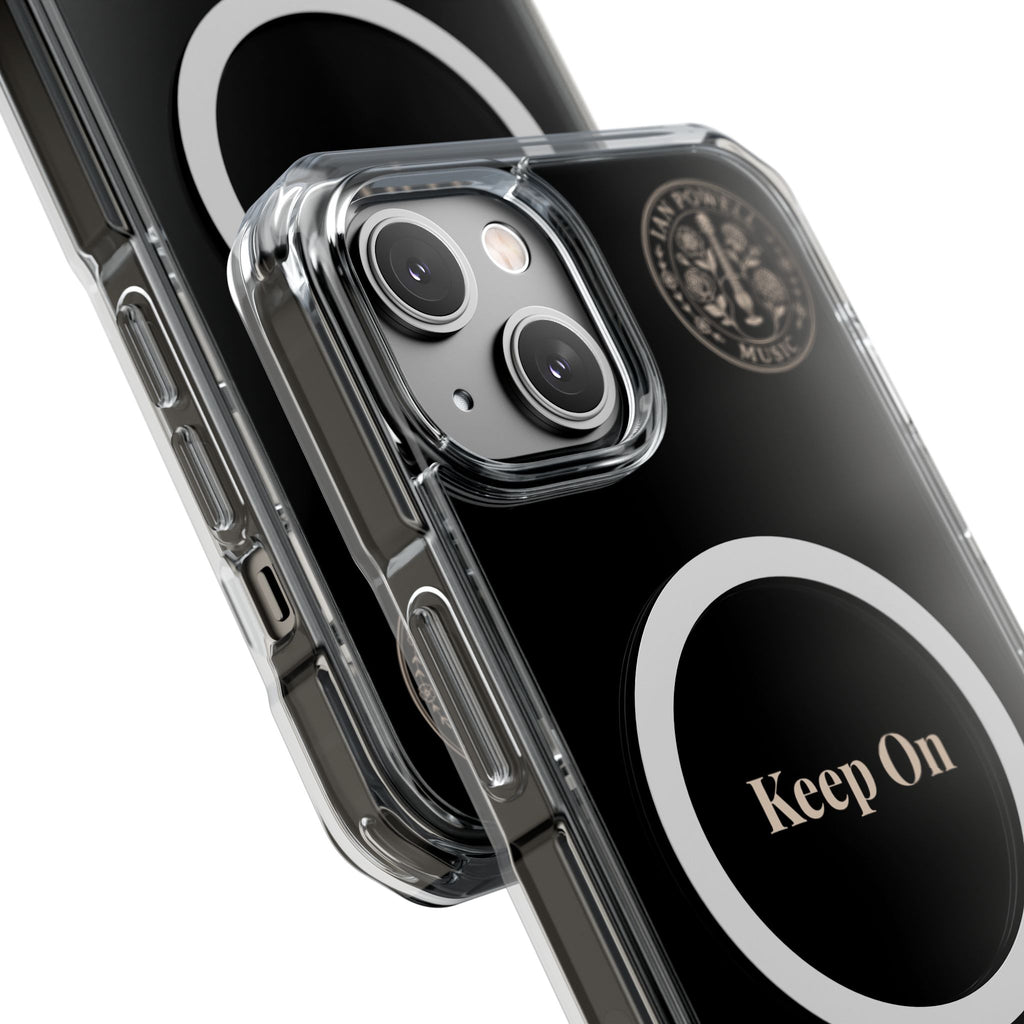 Clear Magnetic Phone Case — "Keep On" Floral Design