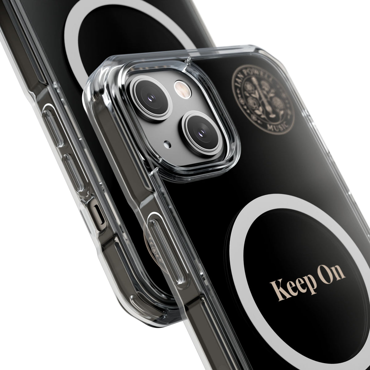 Clear Magnetic Phone Case — "Keep On" Floral Design